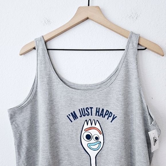 New! Disney Parks Toy Story 4 Forky Just Happy To Be Here Sleeveless Tank Top - Picture 4 of 9